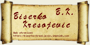 Biserko Kresojević vizit kartica